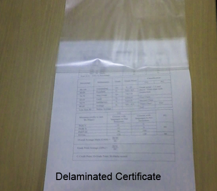 Delaminated Certificate